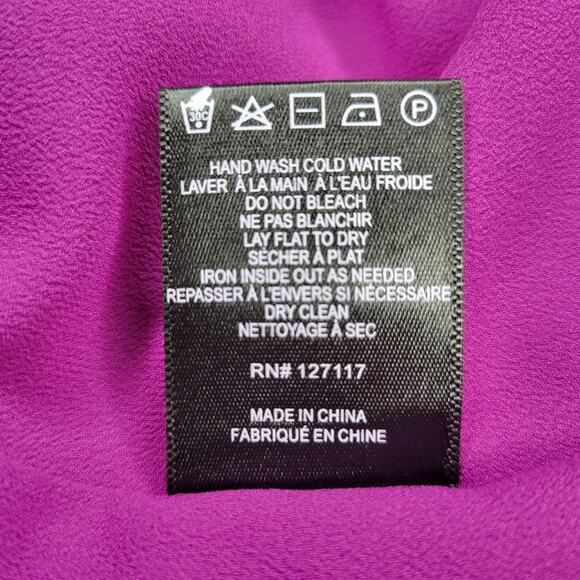 Badgley Mishka Belle Sleeveless Sheath Dress Tiered Top Purple | Size 2 - Picture 11 of 11